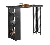 SoBuy Table de Bar, 3 Étagères Latérales & Pieds Réglables, 120×105×50cm