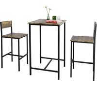 SoBuy Table de bar 3 pièces avec chaises Bar Set Table de salle à manger Table de bistrot avec 2 tabourets de bar Ensemble de sièges