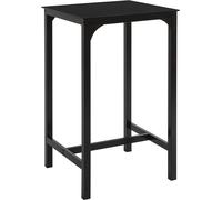 SoBuy Table de Bar Carrée Cuisine Table haute Table de salle à manger Plateau de verre Pieds en acier massif - Noir - 60 x 60 x 100cm