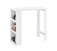 SoBuy Table de Bar Table Haute de Cuisine Table Mange Debout pour Petits Espaces, Bar pour Cuisine, Salon, Bureau ou Bar à Café Blanche 112 x 57 x 106 cm FWT17-II-W