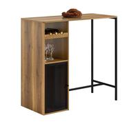 Sobuy Table De Bar, Table Haute, Table À Manger, Table Avec Supports Pour Verres Et Bouteilles, Fwt97-Pf Multicolore
