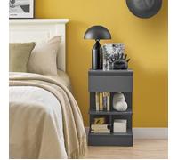 SoBuy Table de Chevet avec 1 Tiroir et 2 Étagères - Table de Nuit ou d’Appoint pour Chambre, Salon, Bureau, 39x39x65cm, FBT49-HG