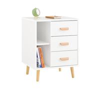 SoBuy Table de Chevet avec 3 Tiroirs et 2 Étagères 48x40x60 cm