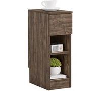 SoBuy Table de Chevet Étroite avec Tiroir et 2 Étages, Marron