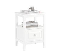 SoBuy Table de chevet FBT131-W, table d'appoint et bout de canapé, 1 tiroir, blanc