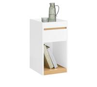 SoBuy Table de Chevet avec tiroir Table de Nuit Bout de canapé Table d'appoint, de Café pour Salon, Chambre, Bureau, Blanc, L30xP35xH55cm, FBT137-W