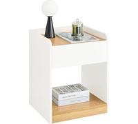 SoBuy FBT128-WN Table de Chevet, Table de Nuit, Table d'Appoint, Bout de Canapé avec 1 Tiroir pour Salon, Chambre Blanc