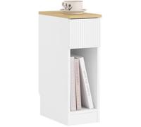 SoBuy Table de chevet étroite 20 cm avec tiroir, gain de place pour petits espaces, blanc 20x35x60 cm