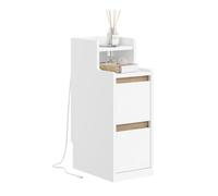 SoBuy Table de Chevet étroite avec Chargeur, Lampe LED Tactile, 22x34x60.5