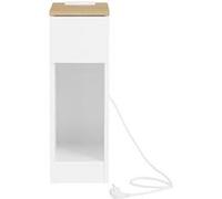 table de chevet étroite avec station de charge standard, port usb et port type-c, blanc, l20xp35xh60cm, fbt111-e-wn
