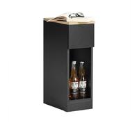 SoBuy Table de Chevet Étroite avec Tiroir et Étagère, Table d’Appoint Bout de Canapé, Rangement Chambre Salon, Noir 20x35x60 cm