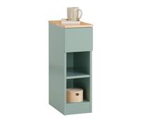 SoBuy Table de Chevet Étroite et Fine avec Tiroir et 2 Étagères - Table de Nuit, Bout de Canapé ou Chevet de Lit - Rangement pour Chambre à Coucher et Salon Vert L20 x P35 x H61cm FBT111-GR