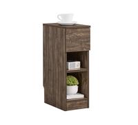 SoBuy Table de Chevet Étroite et Fine avec Tiroir et 2 Étagères - Table de Nuit, Bout de Canapé ou Chevet de Lit - Rangement pour Chambre à Coucher et Salon Marron L20 x P35 x H60cm FBT111-SN