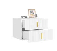 SoBuy Table de Chevet Suspendue Lampe LED détecteur, 2 tiroirs 40x30x30