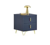 SoBuy Table de Chevet, Table de Nuit avec 2 tiroirs, Table d’appoint Moderne pour Chambre et Salon, Bleu L40 x P40 x H47 cm FBT115-B