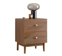 SoBuy Table de Chevet Vintage avec 2 tiroirs 45x40x58 cm | Table d’appoint en bois avec pieds en bois de caoutchouc pour chambre, salon et bureau Marron FBT170-N
