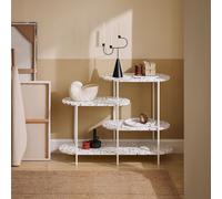 SoBuy Table de console en métal Table de couloir Sideboard Décoratif Table de canapé Armoire multi-usage Étagère sur pied Marbre blanc FSB89-W