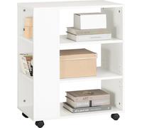 SoBuy Table d'imprimante sur roulettes Table d'appoint Chariot porte-documents - Blanc