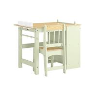 SoBuy Table Enfant avec Chaise Ensemble 2 Pièces Table et Chaise pour Enfant Bureau avec 2 Étagères Porte-Papier et Rangements Stylos Vert 80x50x66 KMB60-GR