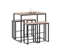 SoBuy Table Haute Mange Debout avec 4 Tabourets Ensemble Table Bar Cuisine Gain de Place pour Petit Espace Table Mange-Debout Compacte pour Cuisine, Balcon ou Salle à Manger 100x60x93cm OGT15-N