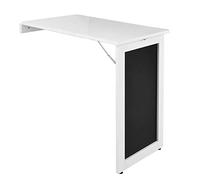 SoBuy Table Murale Rabattable à Manger Pliable avec Tableau Mémo Extensible Gain de Place pour Cuisine, Bureau et Petits Espaces Blanc 50cm x 75cm x 76cm FWT20-W
