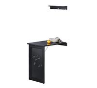 SoBuy Table Murale Rabattable à Manger Pliable avec Tableau Mémo Extensible Gain de Place pour Cuisine, Bureau et Petits Espaces Noire 50cm x 75cm x 76cm FWT20-SCH