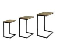 SoBuy Lot de 3 Tables Basses Gigognes, Set de 3 Tables d'appoint Empilables, Bouts de canapé, Style Industriel, FBT102-F