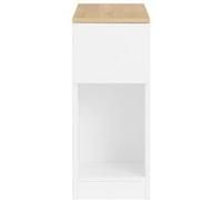 tables de nuit avec 3 compartiments, table d'appoint tables de nuit, blanc et bois, 25x65x60cm, fbt162-wn