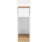Table de chevet étroite - SOBUY - 20 cm de largeur - Tiroir et étagère - Blanc et naturel - 20x35x60 cm - Étagère mobile