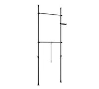 SoBuy Tringle à Vêtements Télescopique, Portant à Vêtements Robuste, Penderie Ouverte Réglable avec Barres de Suspension pour Chambre, Dressing, Noir FRG109-II-SCH