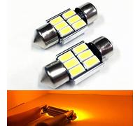 SOCAL-LED 2x 3022 31mm Festoon Ampoules à LED Haute Puissance 6W Canbus Lumineuse SMD 5730 Dôme intérieur Lumière, Plan Lumière, Jaune (ambre)