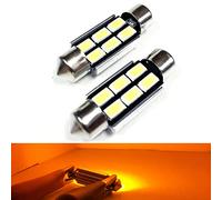 SoCal-LED 2X 3710 36mm Festoon Ampoules à LED Haute Puissance 6W Canbus Lumineuse SMD 5730 Dôme intérieur Lumière, Plan Lumière, Jaune (Ambre)