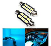SOCAL-LED 2x 3710 36mm Festoon Ampoules à LED Haute Puissance 6W Canbus Lumineuse SMD 5730 Dôme intérieur Lumière, Plan Lumière, glace bleue (sarcelle)