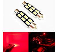 SoCal-LED 2X 3710 36mm Festoon Ampoules à LED Haute Puissance 6W Canbus Lumineuse SMD 5730 Dôme intérieur Lumière, Plan Lumière, Rouge