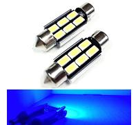 SoCal-LED 2X 3710 36mm Festoon Ampoules à LED Haute Puissance 6W Canbus Lumineuse SMD 5730 Dôme intérieur Lumière, Plan Lumière, Bleu