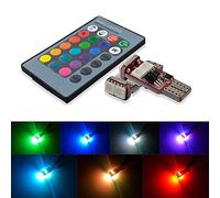 SOCAL-LED LIGHTING 2pcs RC 194 T10 LED Ampoules W5W RGB 5050 6SMD Lumineux Wedge Intérieur/Dôme/Carte/Porte/Licence Light Plate