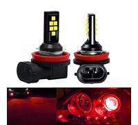 SOCAL-LED LIGHTING 2x H11 H8 LED Fog Light Bulb Advanced 3030 SMD Bright Colorful Daytime Running DRL Lamp, Rouge