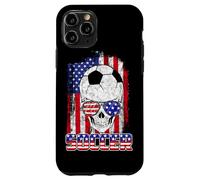 Soccer American Flag Skull Sunglass Patriotic 4th July Coque pour iPhone 11 Pro