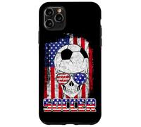 Soccer American Flag Skull Sunglass Patriotic 4th July Coque pour iPhone 11 Pro Max