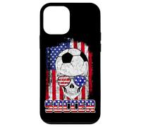 Soccer American Flag Skull Sunglass Patriotic 4th July Coque pour iPhone 12 Mini