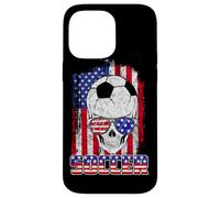 Soccer American Flag Skull Sunglass Patriotic 4th July Coque pour iPhone 14 Pro Max