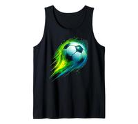 Soccer Ball Colorful Effect Tie Dye Vert Jaune Bleu Football Débardeur