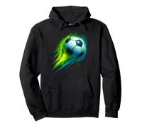 Soccer Ball Colorful Effect Tie Dye Vert Jaune Bleu Football Sweat à Capuche