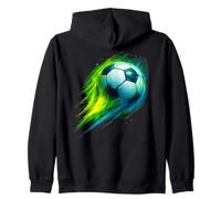 Soccer Ball Colorful Effect Tie Dye Vert Jaune Bleu Football Sweat à Capuche
