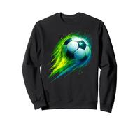 Soccer Ball Colorful Effect Tie Dye Vert Jaune Bleu Football Sweatshirt