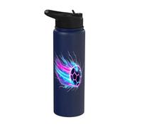 Soccer Ball Dynamic Speed Light Trails Stainless Steel Insulated Water Bottle