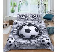 Soccer ball impact Linge de Lit Microfibre 3 pièces Imprimé en 3D Hypoallergique D wall breaking Parure de Lit avec 2 x Taies d'oreiller Confortable for Chambre à Coucher Super king（260x220cm）