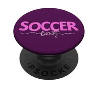 Soccer Beauty Shirt Girls Women Player Sports Tee PopSockets PopGrip Adhésif