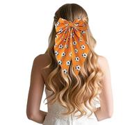 Soccer Bows Girls - Ribbon Sport Clip Holiday Styling | Hair Tie Polyester Elastic Comfort Decoration Festival Outdoor Indoor Travel Party Summer New Year Accessory Headwear Ornament Gift Set Use Kit