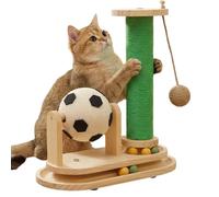 Soccer Cat Scratching Post, Rolling Ball Toy Wide Base, 14.96x7.48x15.75 Inches Cat Scratcher with Sturdy Material, Portable Cats Toy, Scratching Post with Fun Design, Pet Accessory for Indoor Outdoor